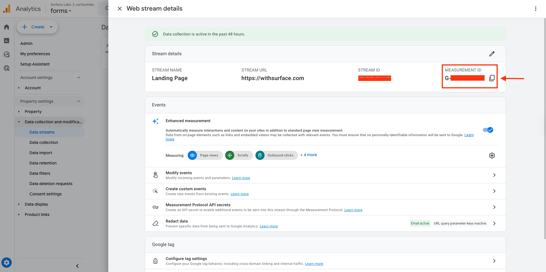 Create Data Stream Step 2