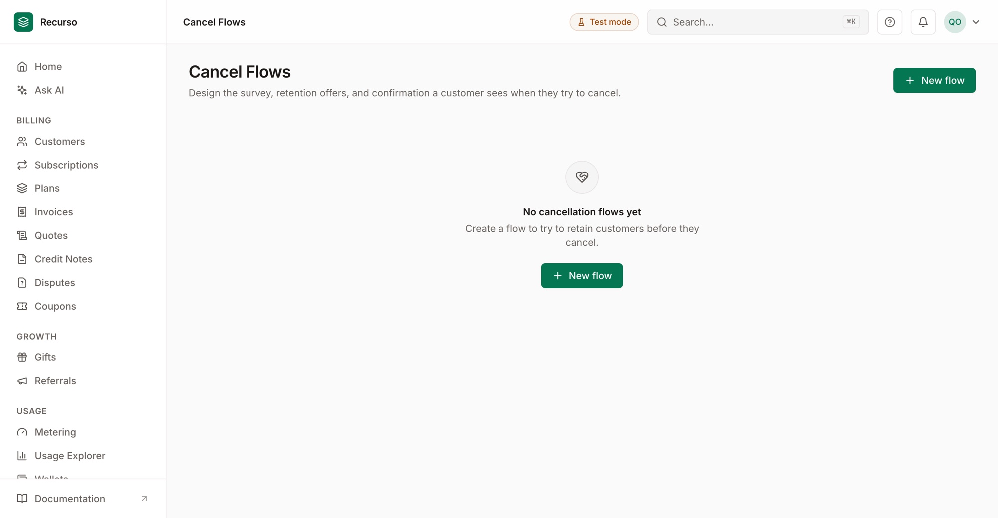 The Cancellation flows page