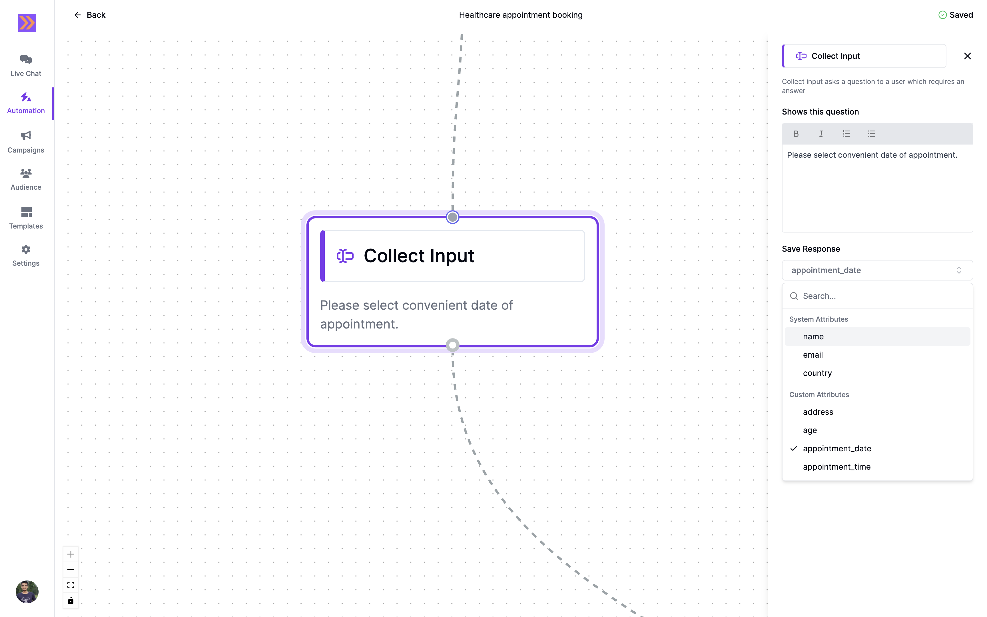 Collect Input Block Screenshot