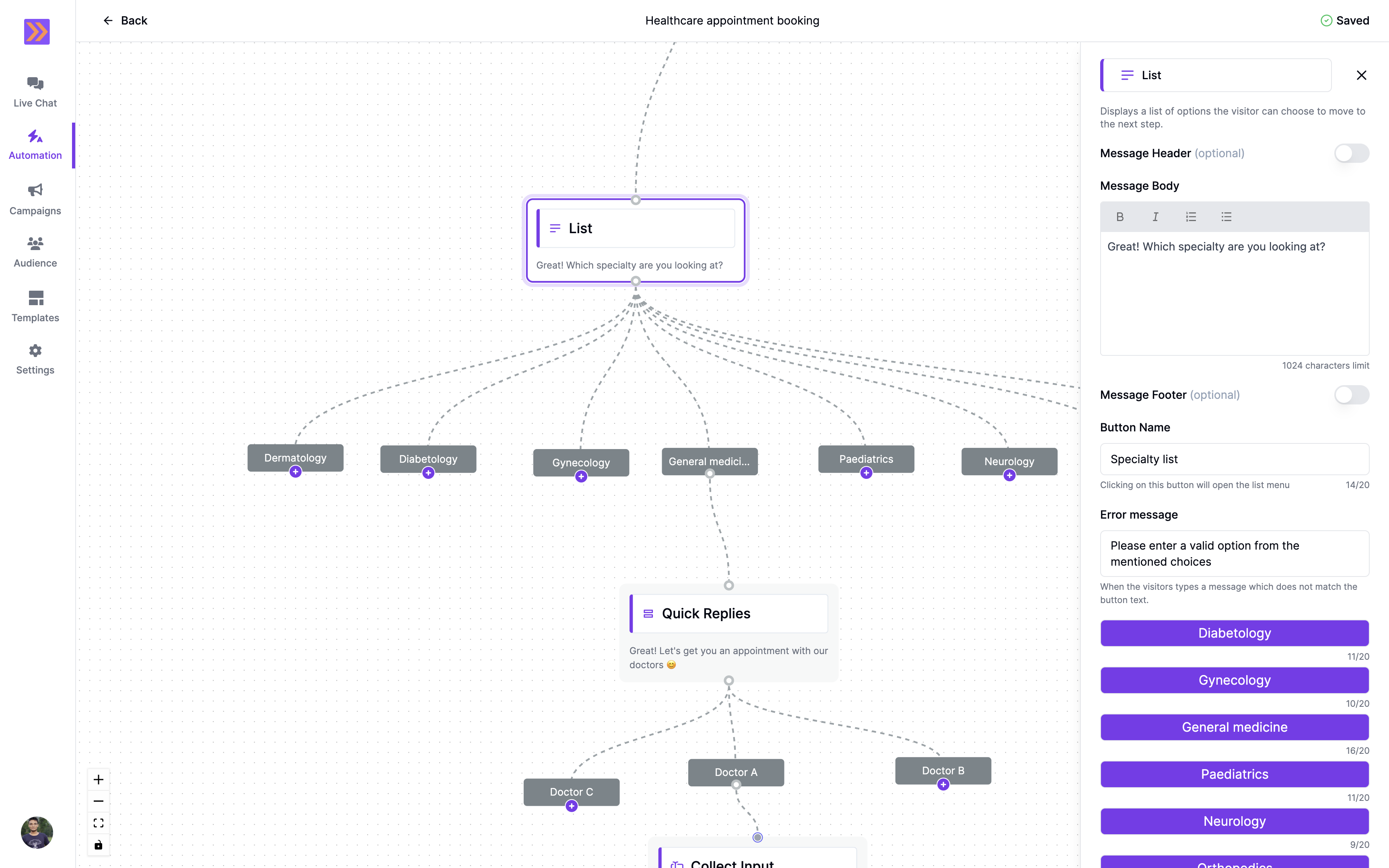 List Block Screenshot