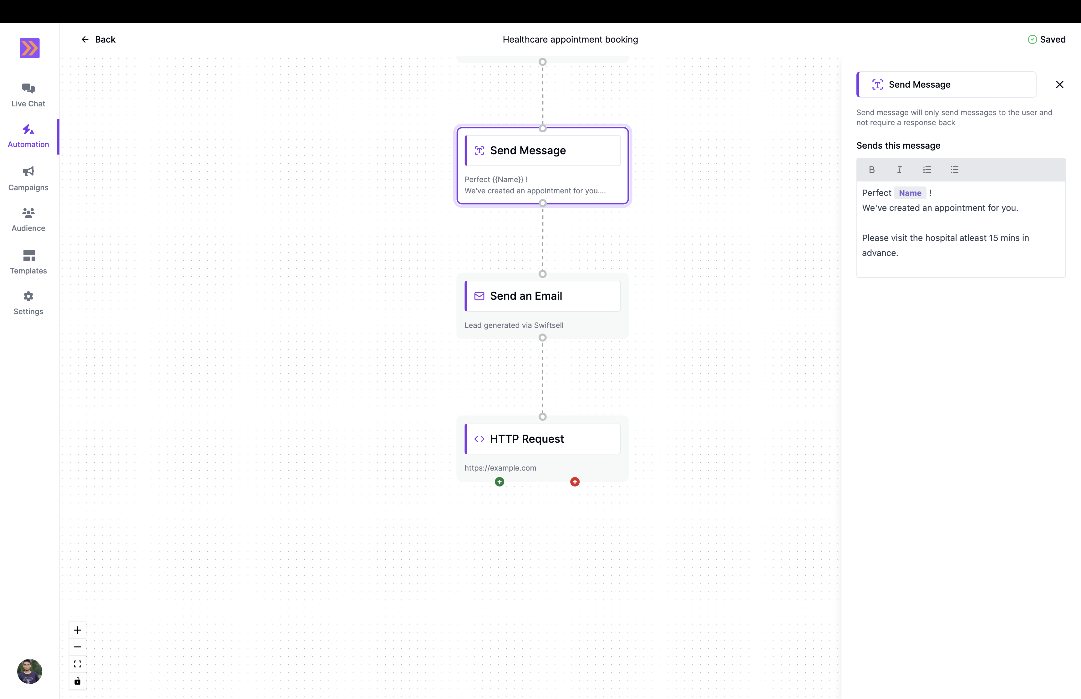 Message Block Screenshot