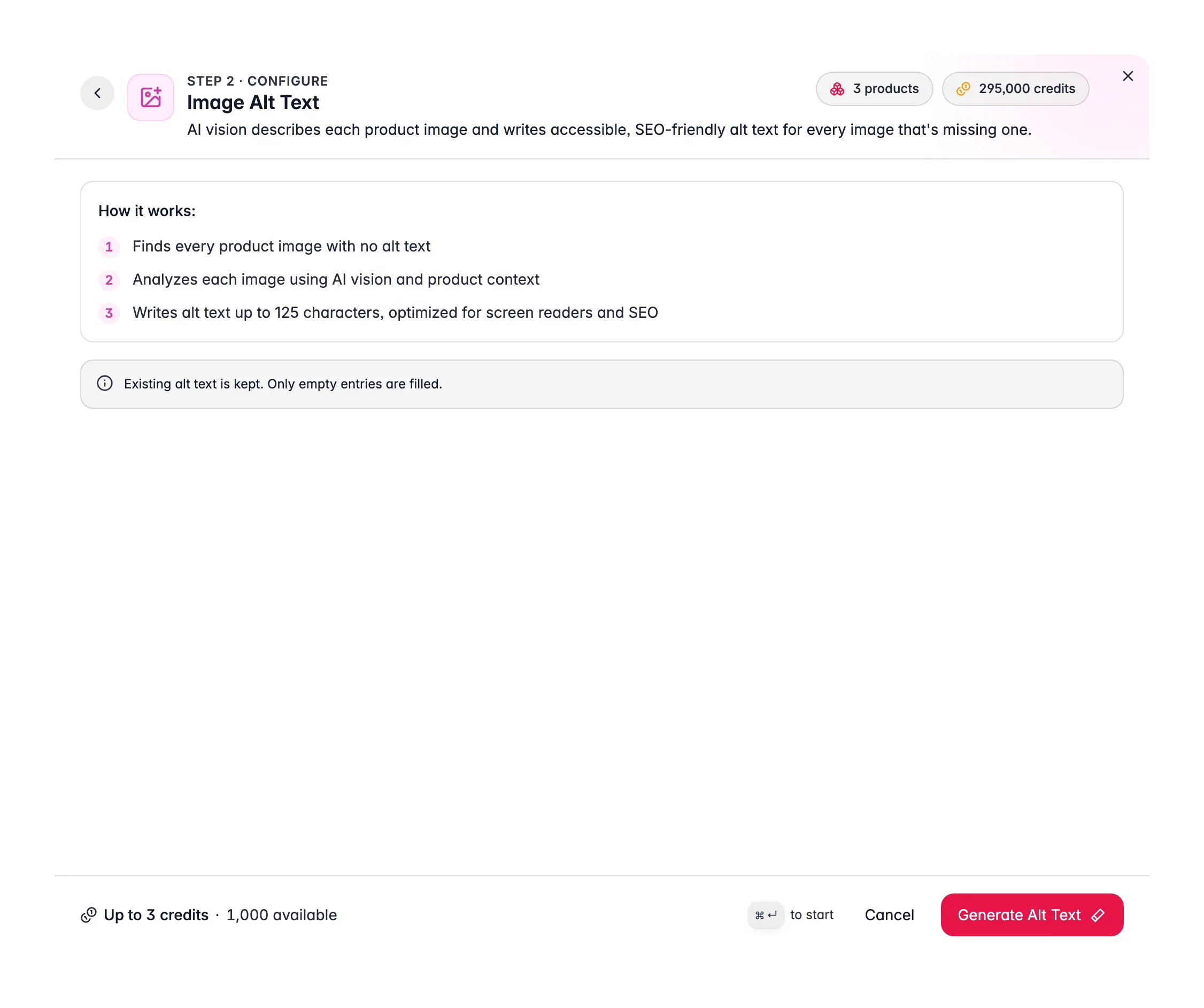 Image Alt Text enrichment in WISEPIM, AI vision writes alt text for product images