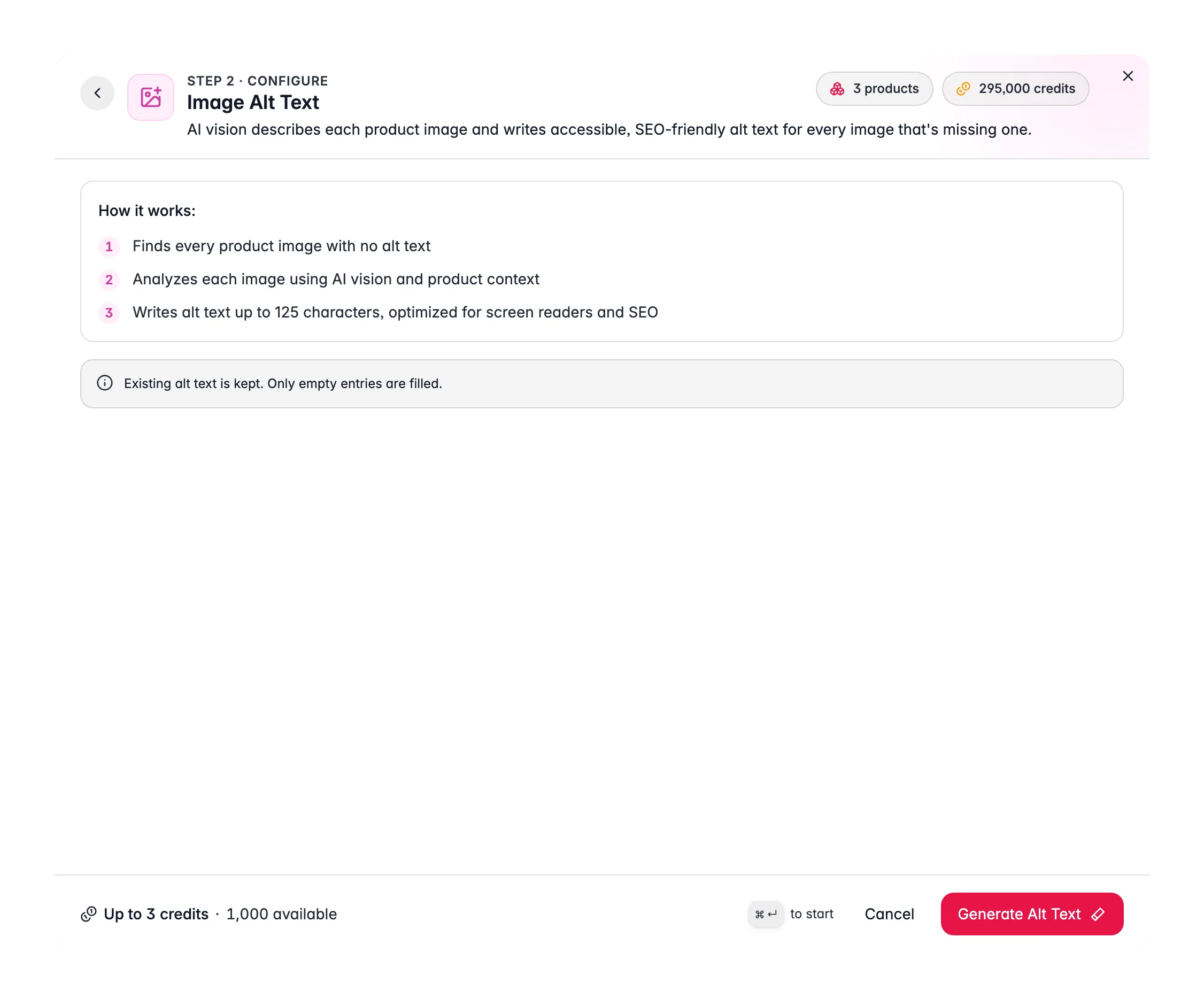 Image Alt Text enrichment in WISEPIM, AI vision writes alt text for product images