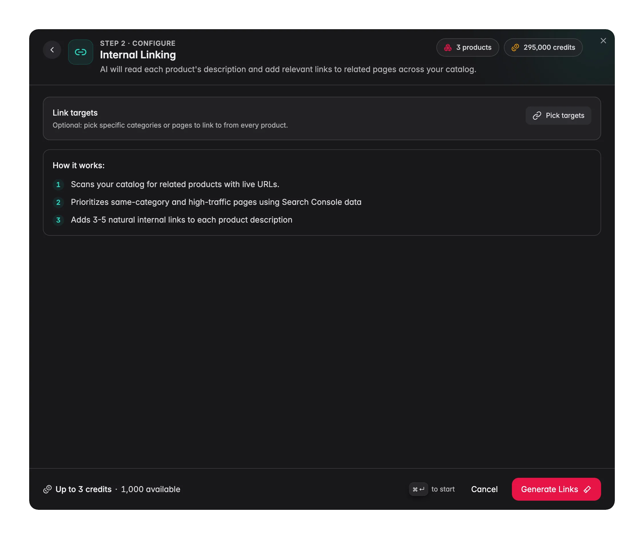 Internal Linking enrichment in WISEPIM, AI adds contextual links to product descriptions