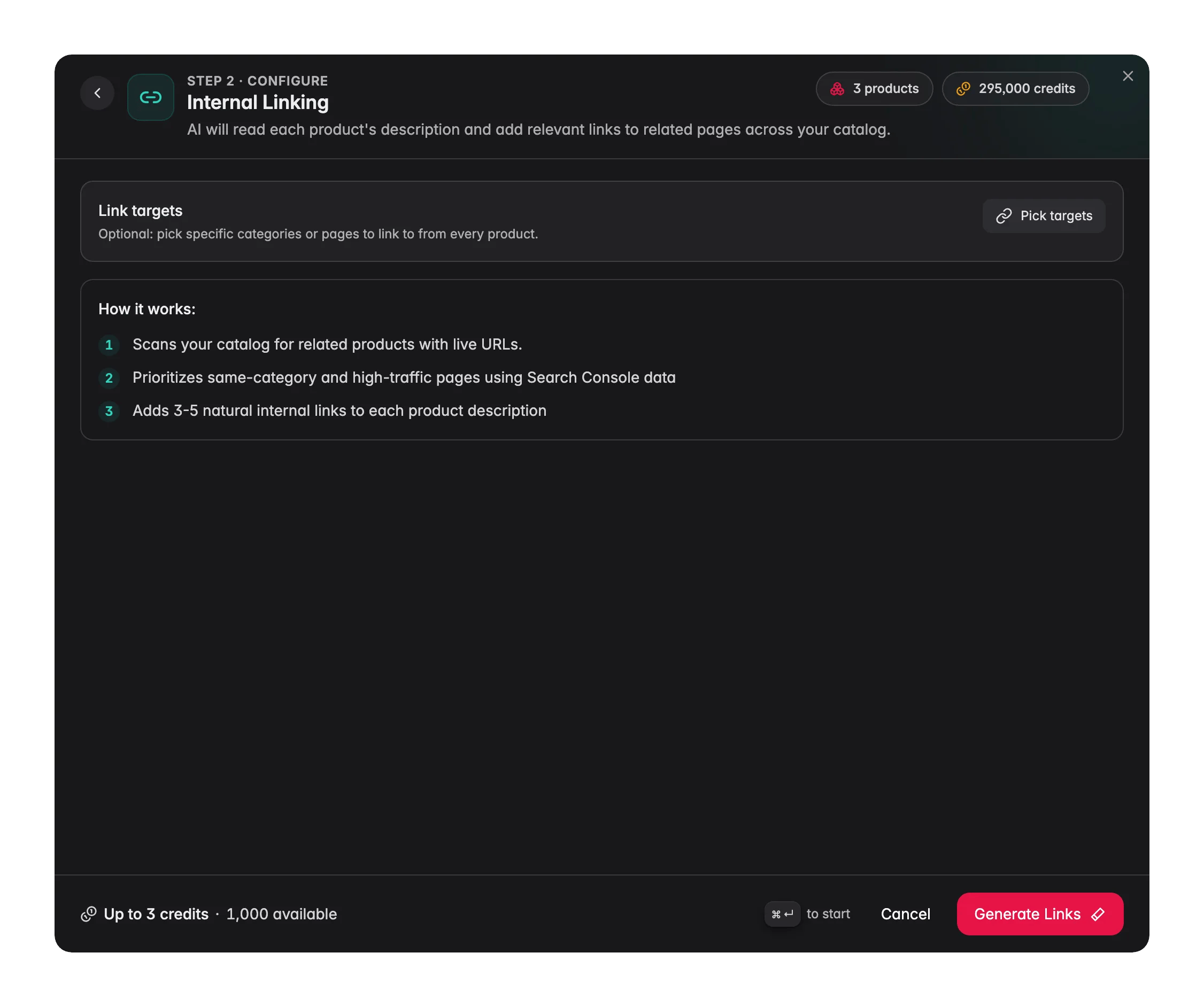 Internal Linking enrichment in WISEPIM, AI adds contextual links to product descriptions