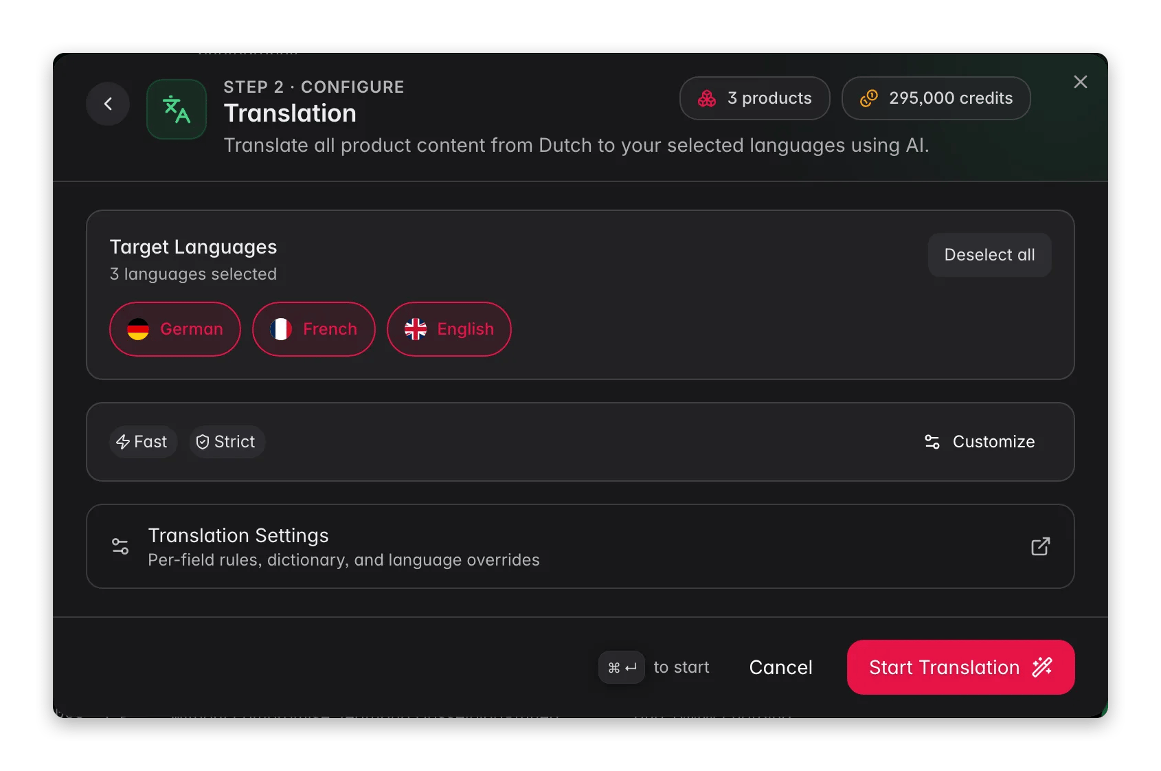 Enriching products with AI, translation in WISEPIM