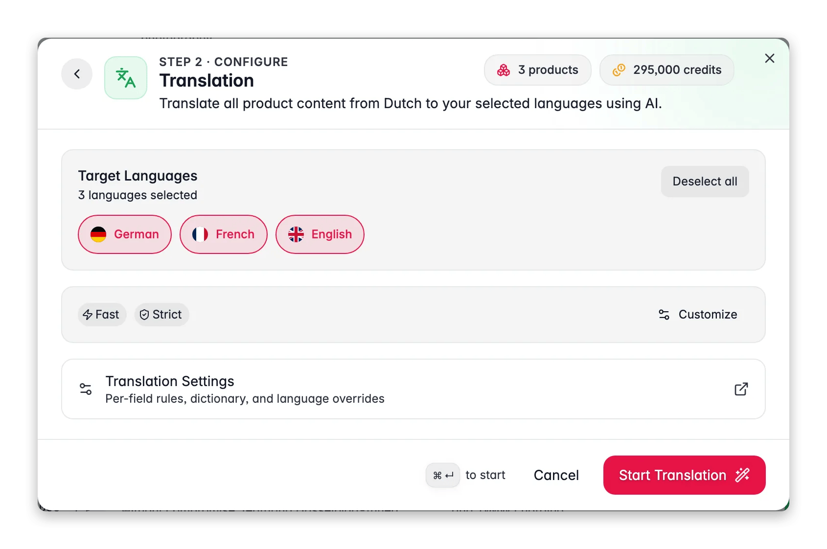Enriching products with AI, translation in WISEPIM