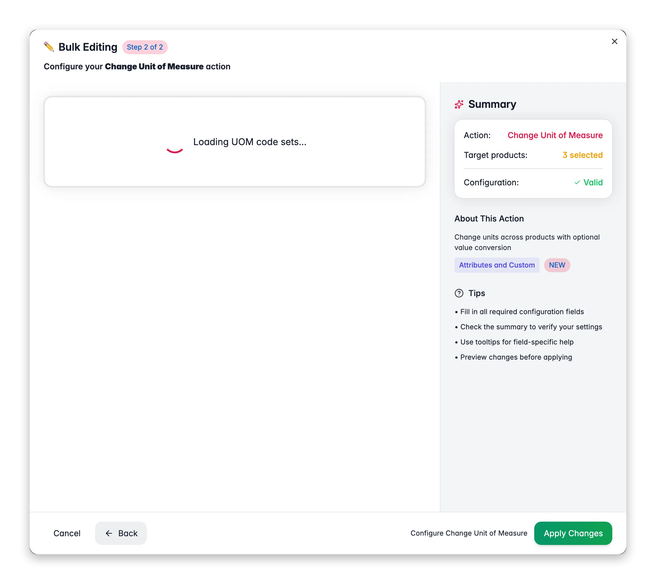 Bulk editing, Change Unit of Measure across many products at once in WISEPIM