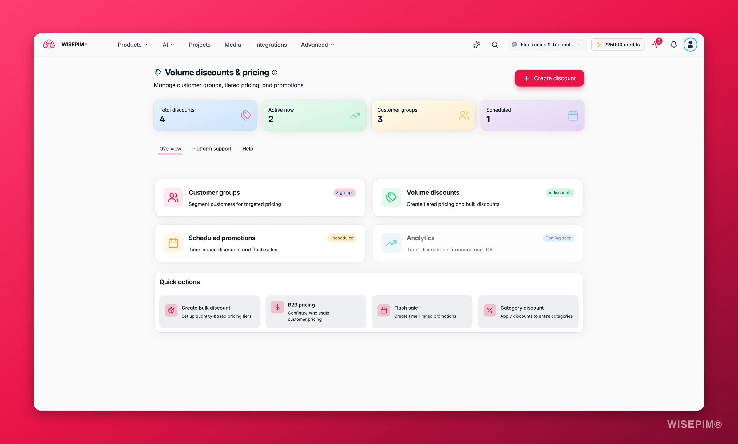 WISEPIM discounts and pricing rules