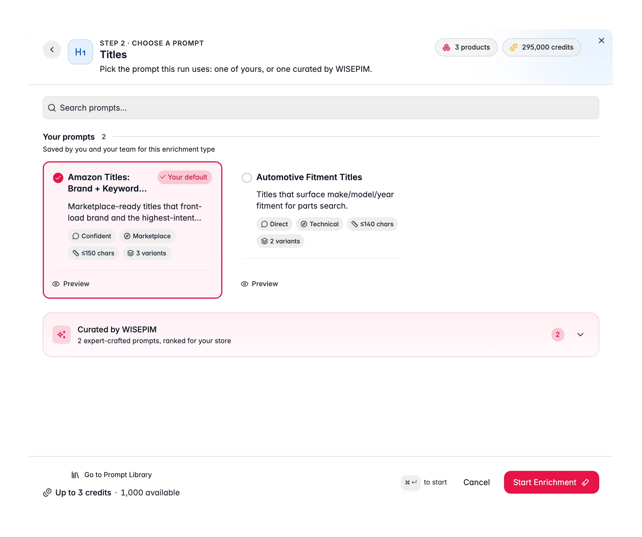Enriching product titles with AI in WISEPIM