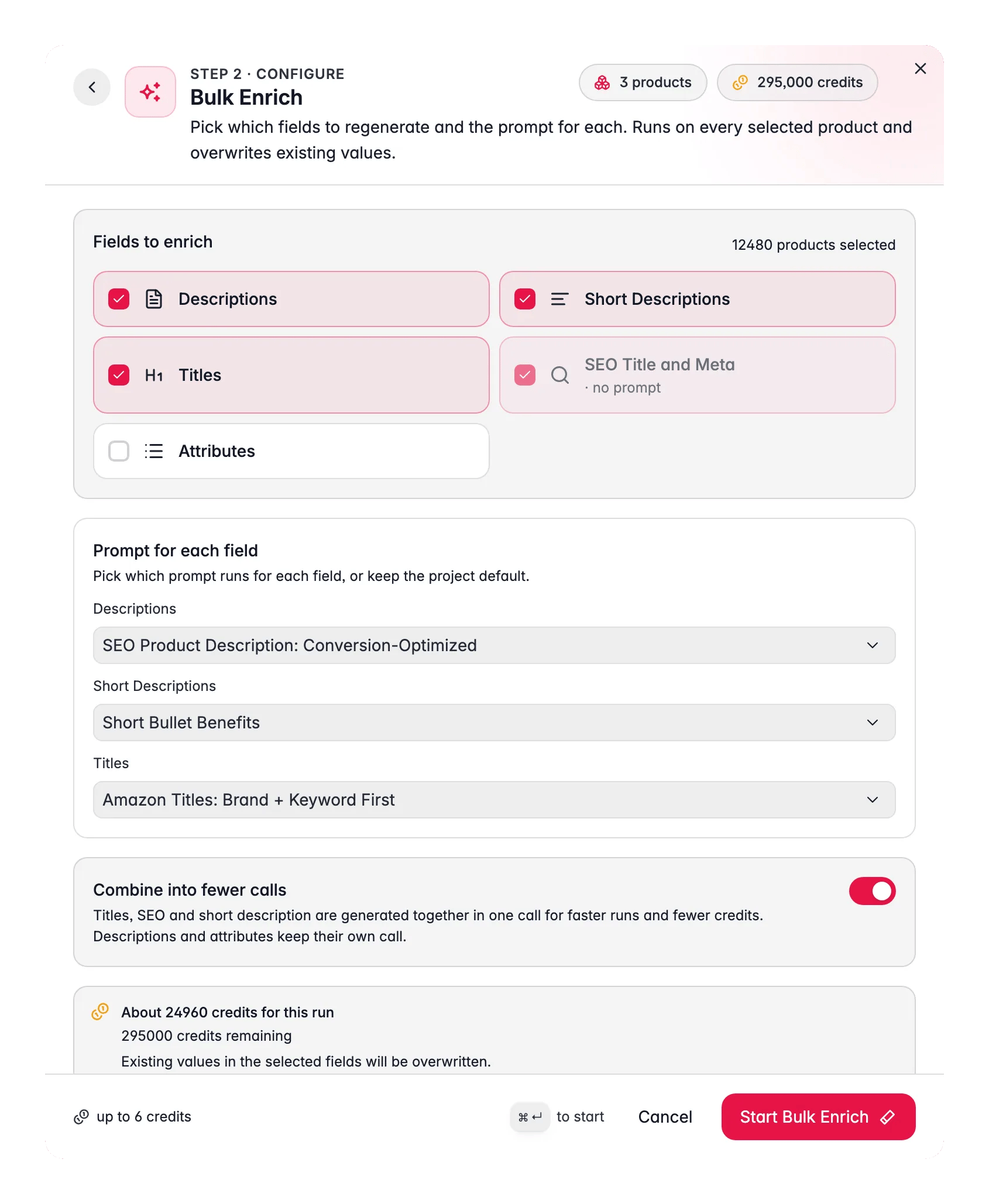 Enriching products with AI - bulk enrich in WISEPIM