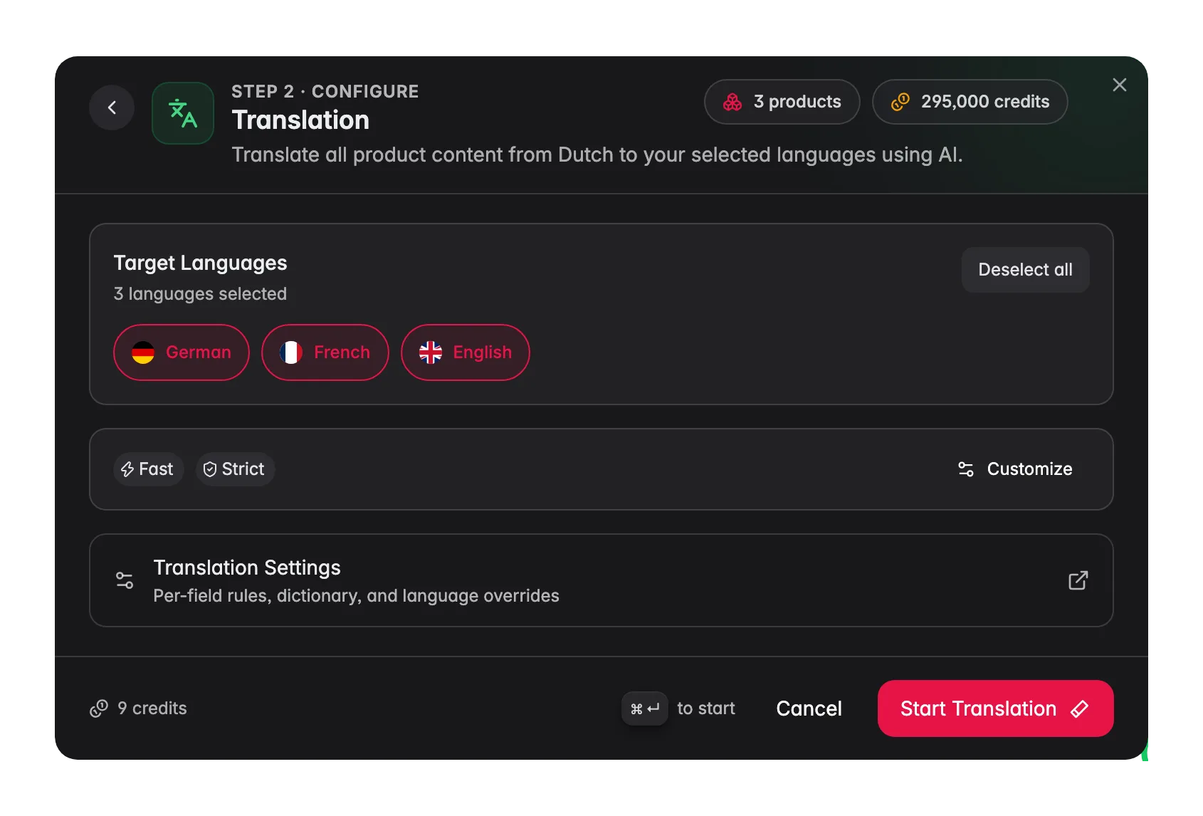Enriching products with AI, translation in WISEPIM