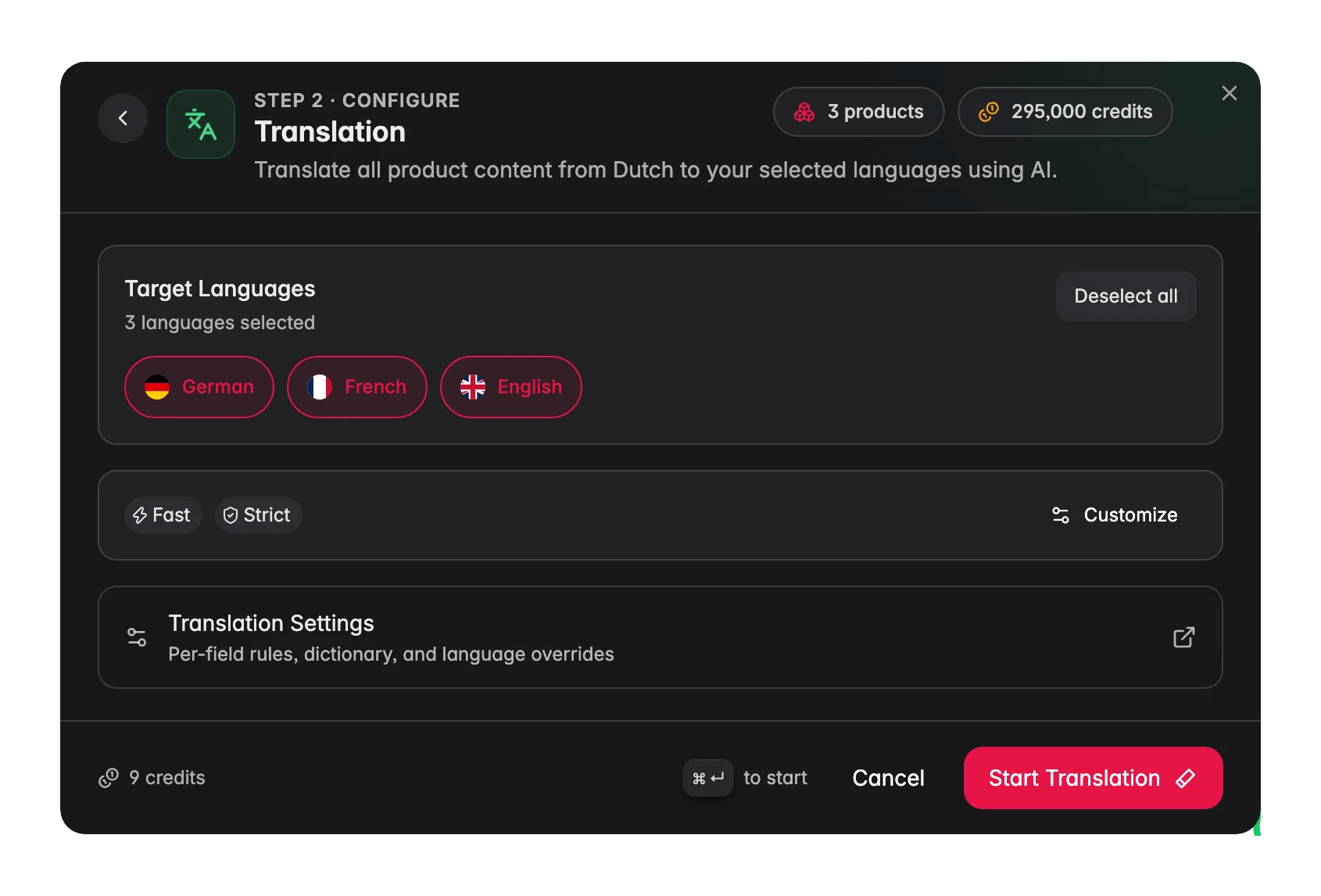 Enriching products with AI, translation in WISEPIM