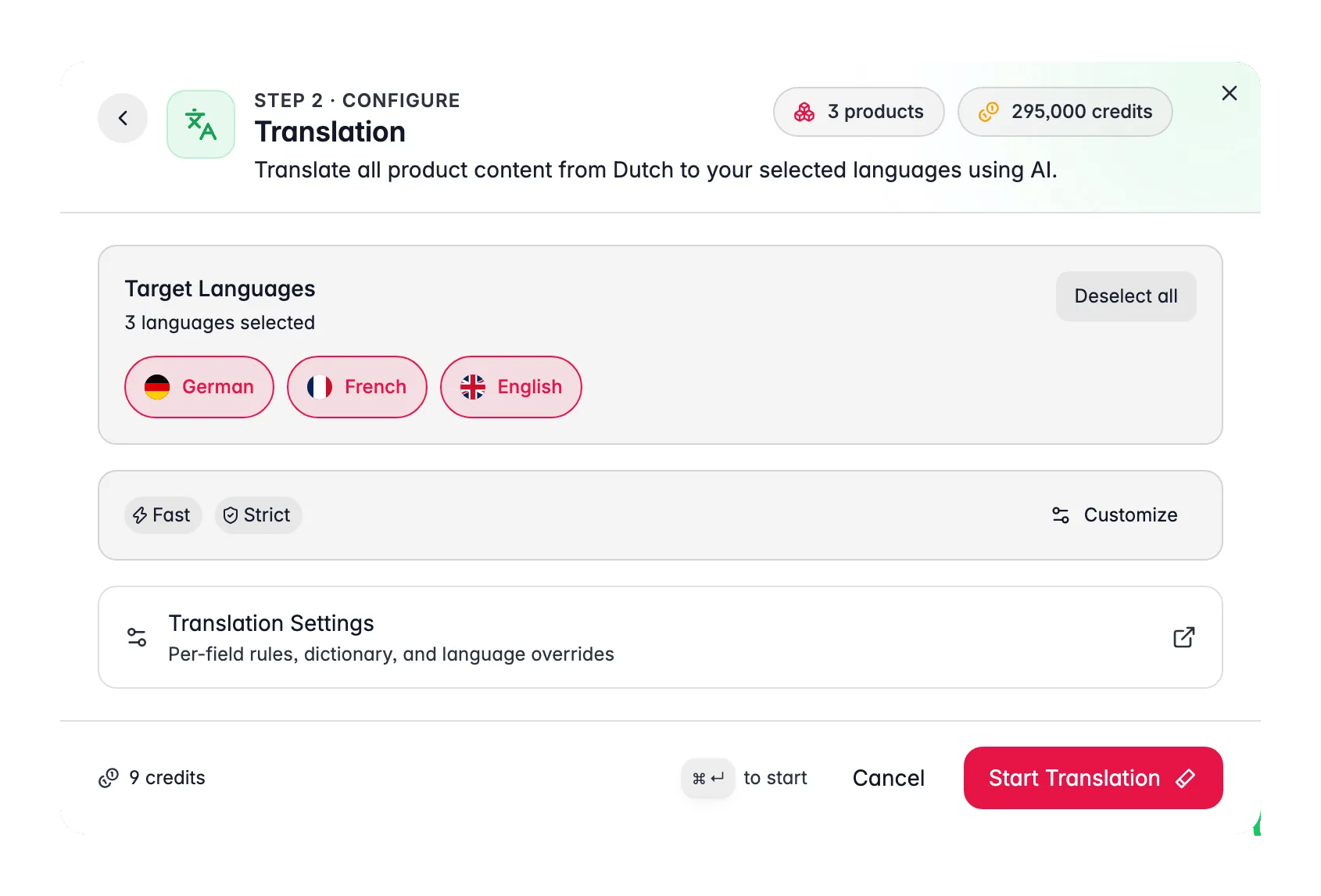 Enriching products with AI, translation in WISEPIM