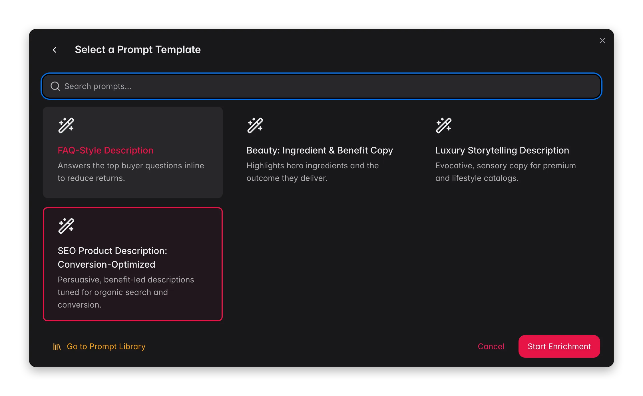 Enriching product descriptions with AI in WISEPIM