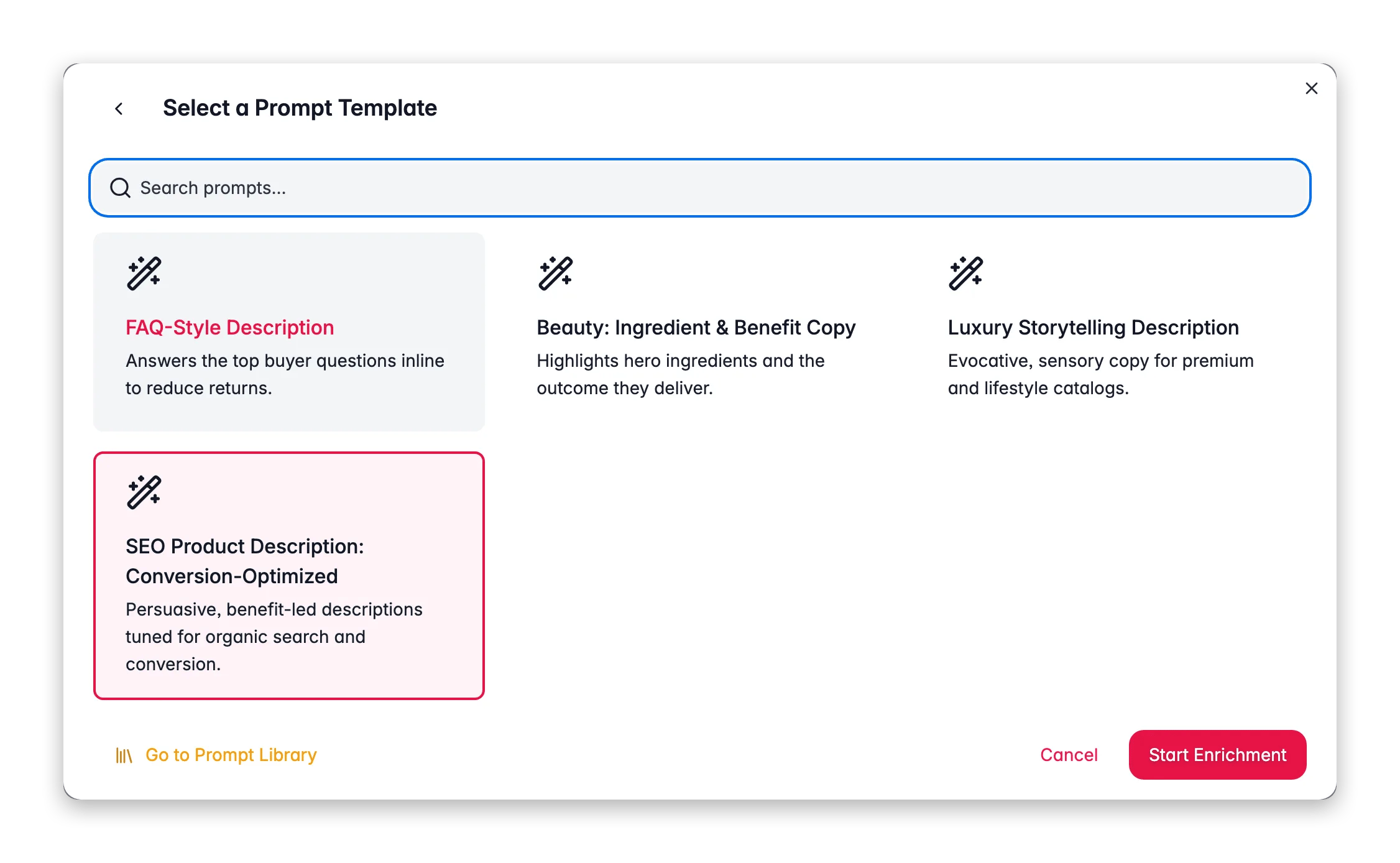 Enriching product descriptions with AI in WISEPIM