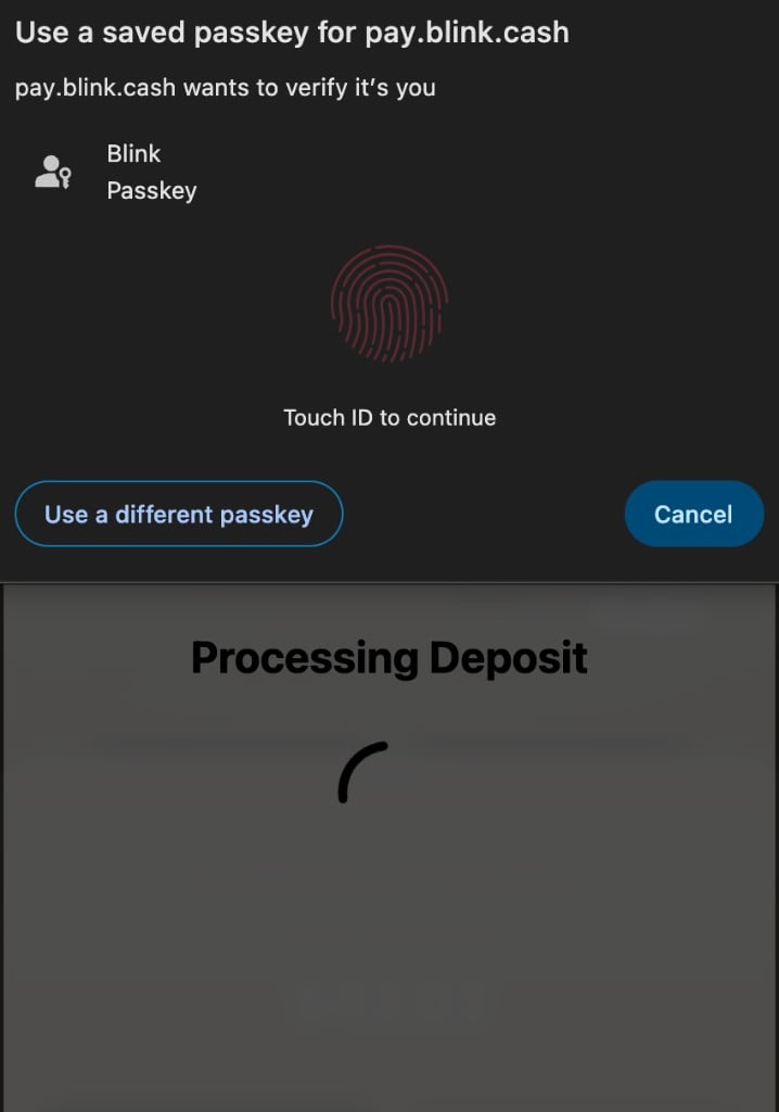 Confirm with a passkey