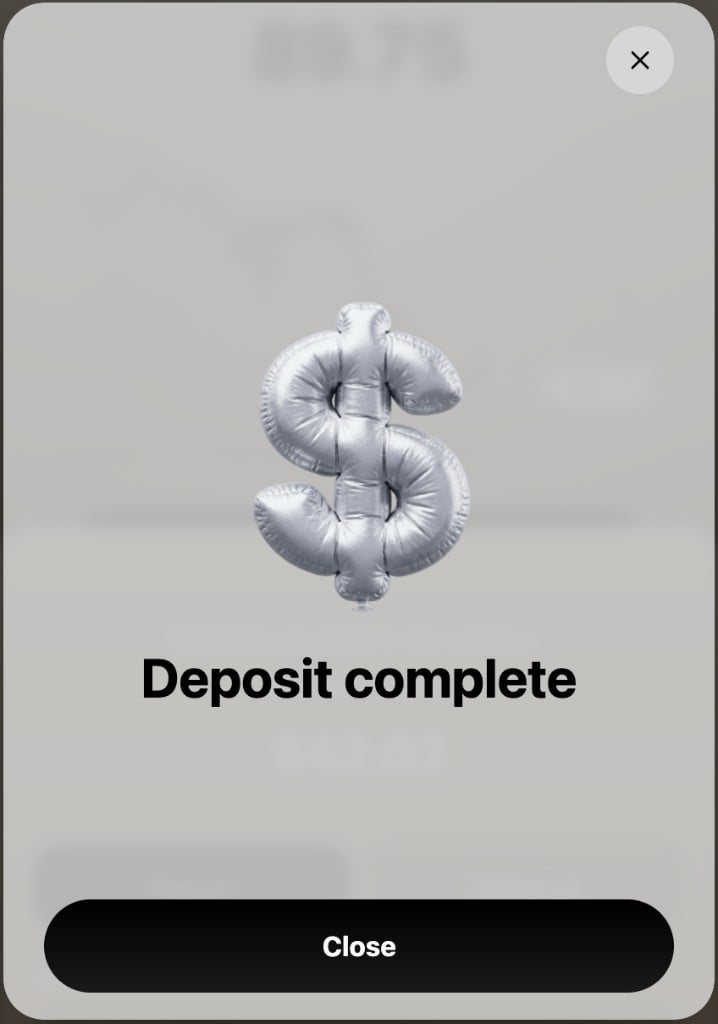 Deposit complete