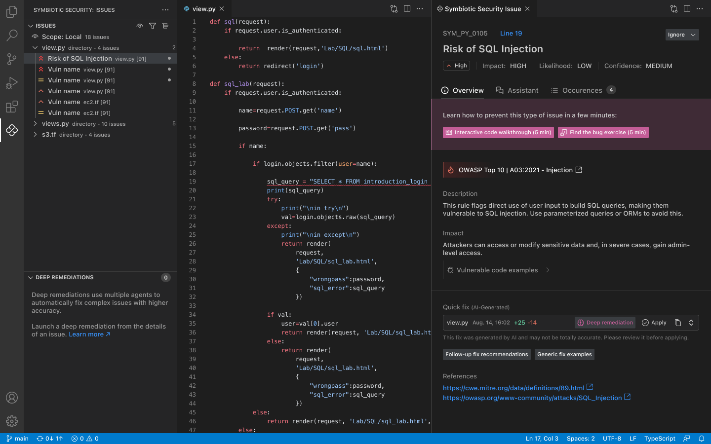 Deep remediation launch