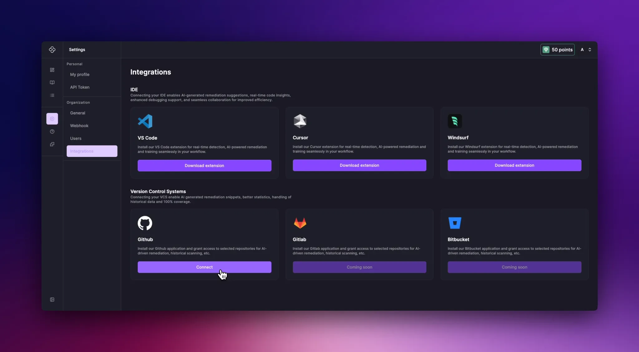 Integration Page
