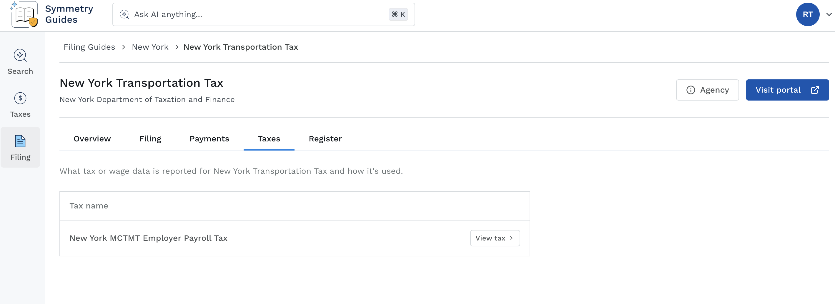 Taxes tab for a specific tax program.png