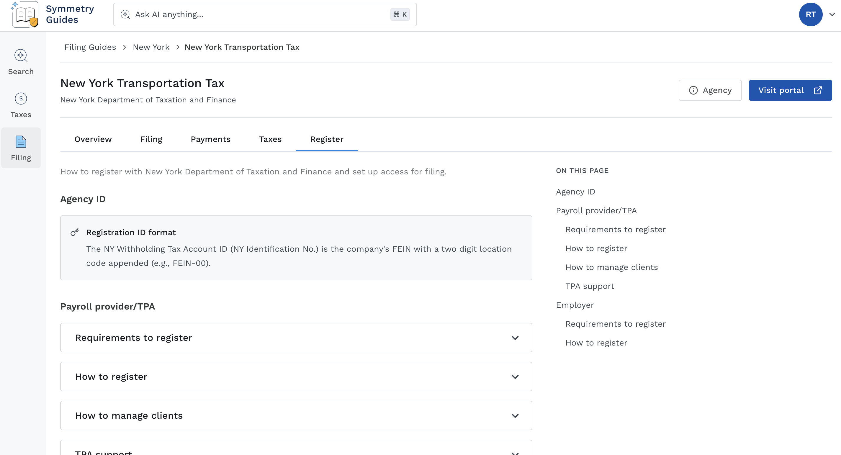 Register tab for a specific tax program.png