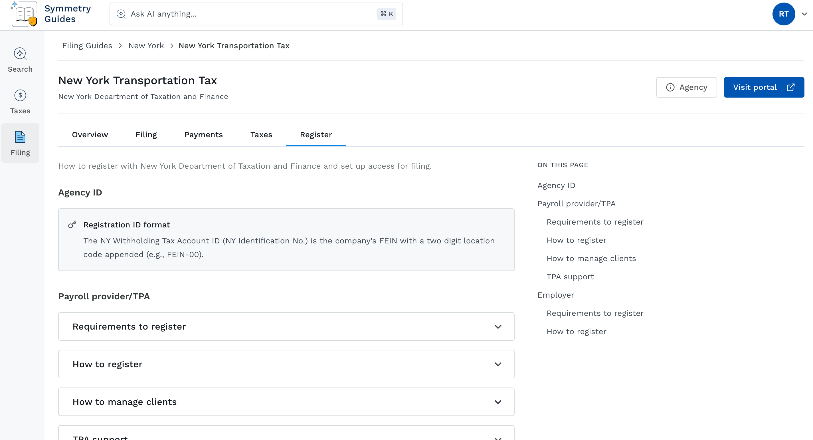 Register tab for a specific tax program.png
