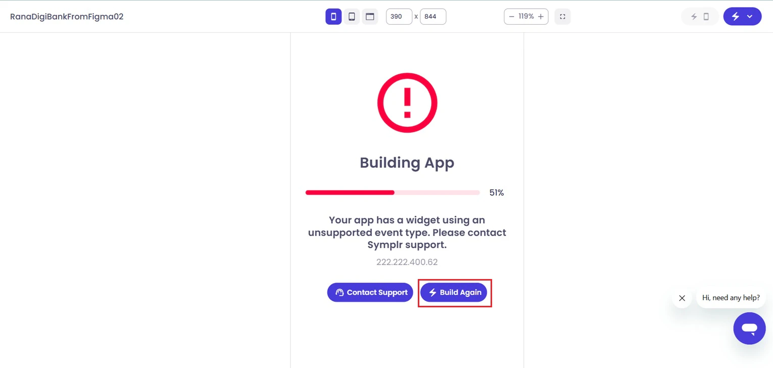 9 Build Again Button