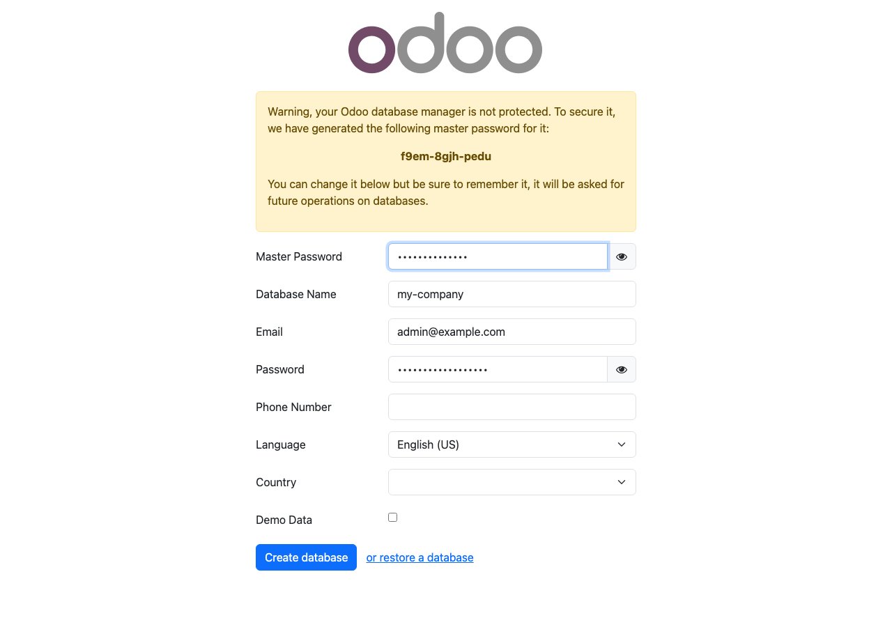 Database creation screen — Database Name field