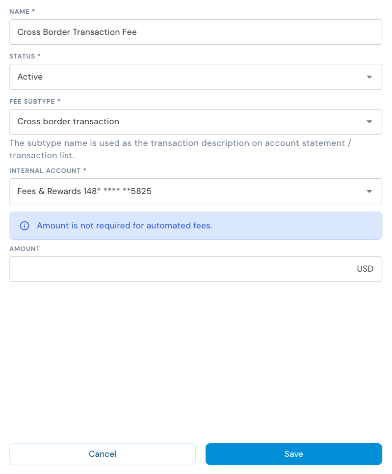 Fee Template