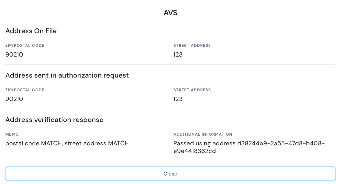 Transaction AVS