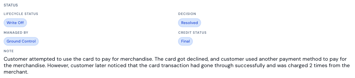 Dispute Status Status V1