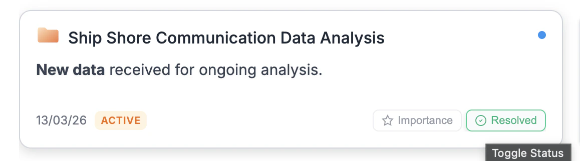 Casefile Resolved Status Toggle
