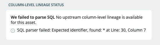 Parse failed error message