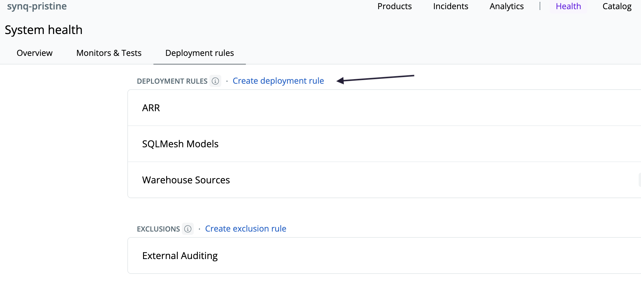 Deployment Rule Setup