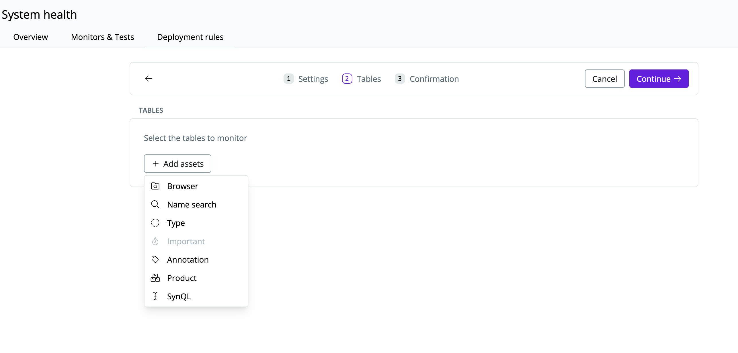 Deployment Rule Setup