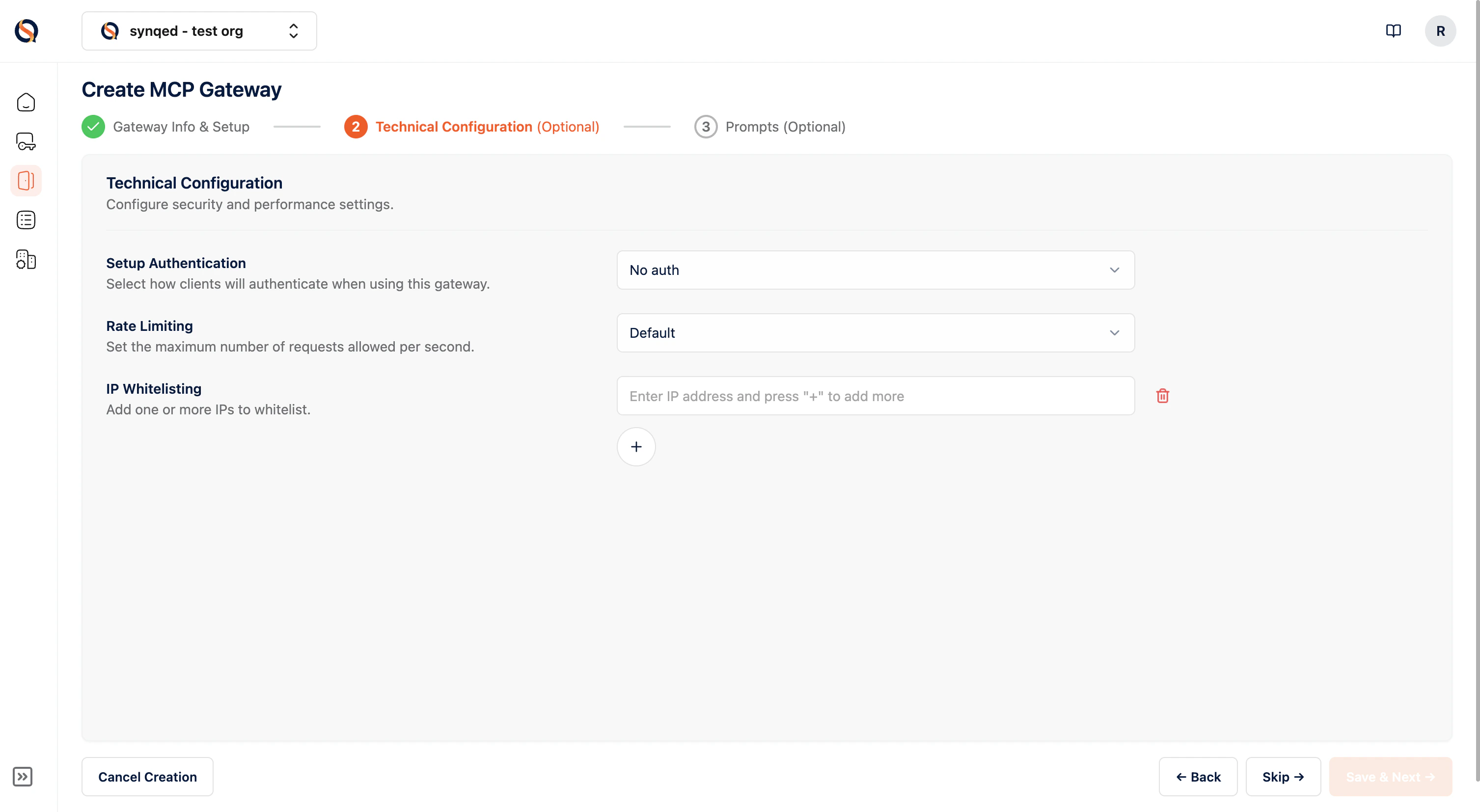 Step 10 Gateway Creation