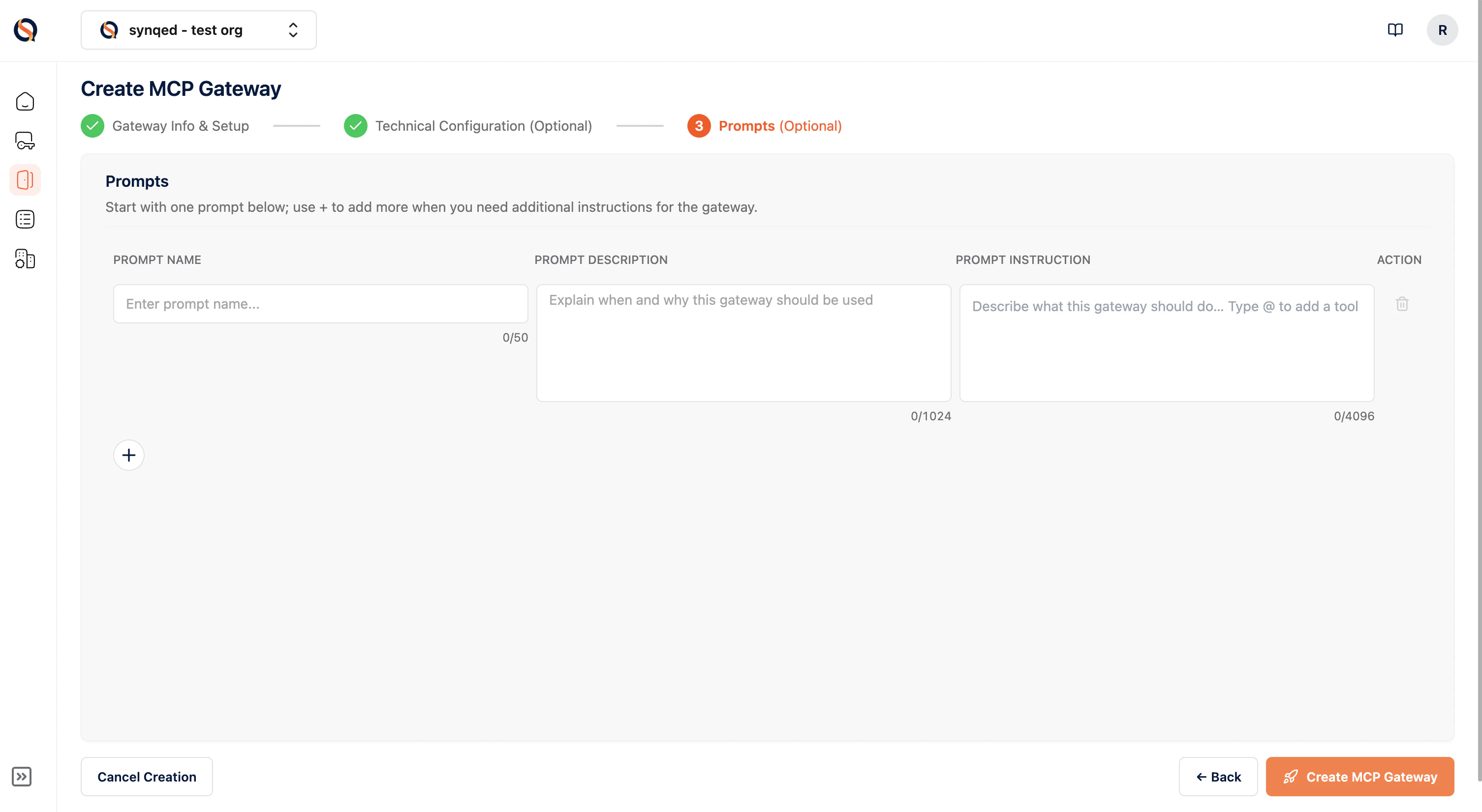 Step 11 Gateway Creation