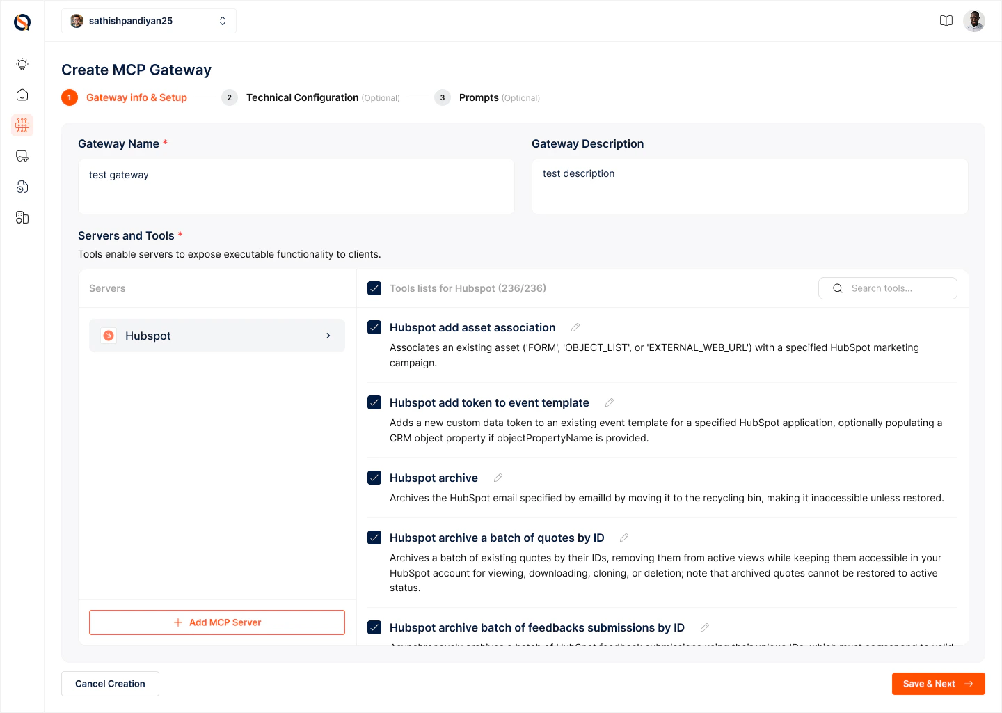 Step 1 Gateway Info And Setup