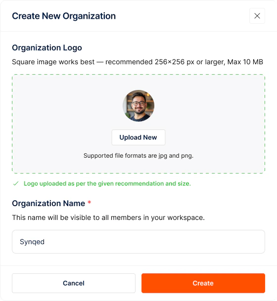 Create New Organization