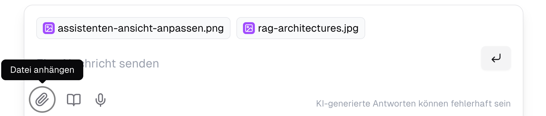 Bilder-Upload in Chats wird untertützt in der synsugar AI Suite v2.3.0