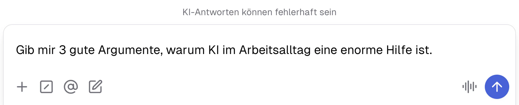Nachrichten Absenden im Prompt Eingabefeld