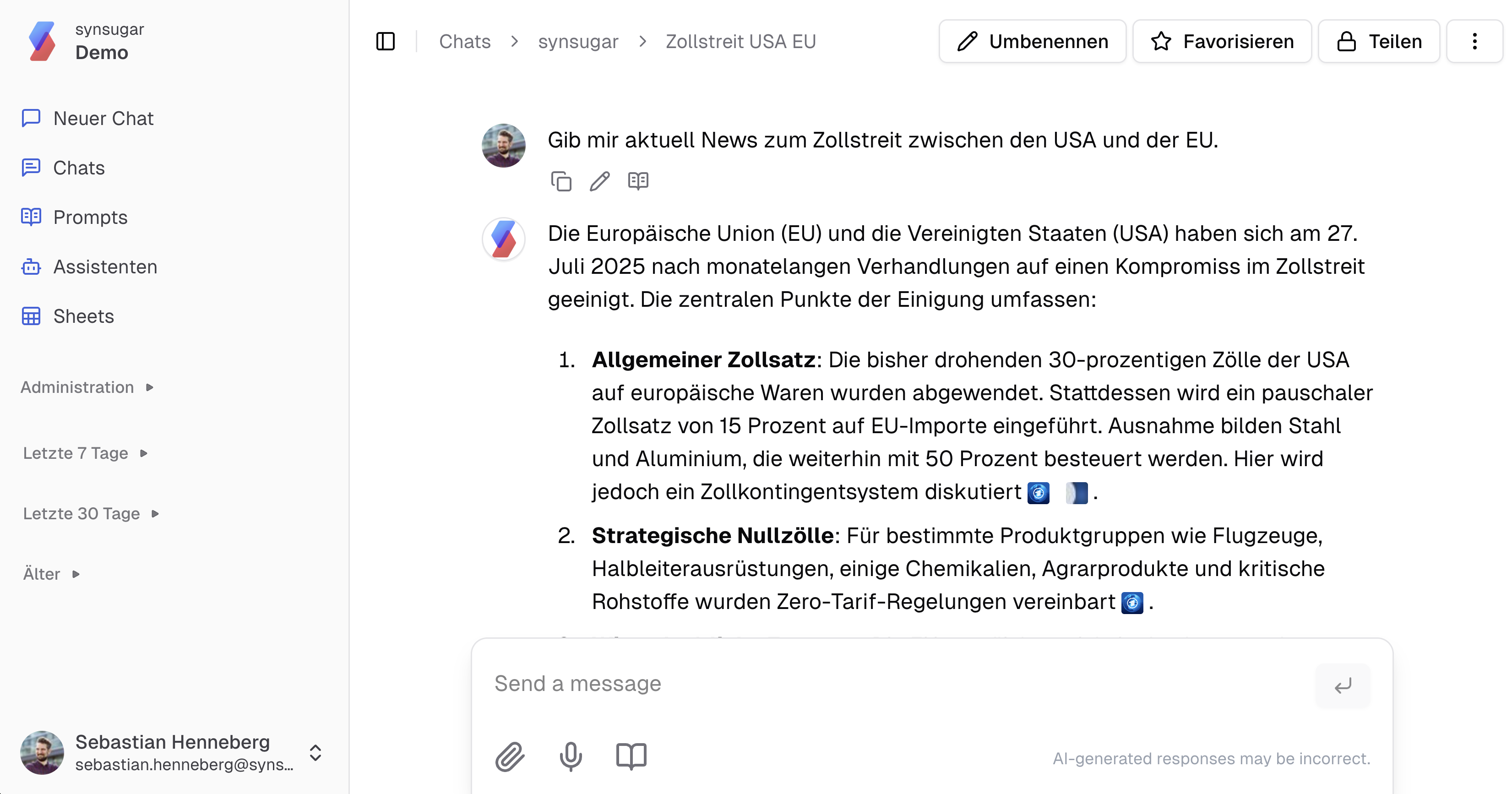 Neue Design der synsugar AI Suite v2.0.0