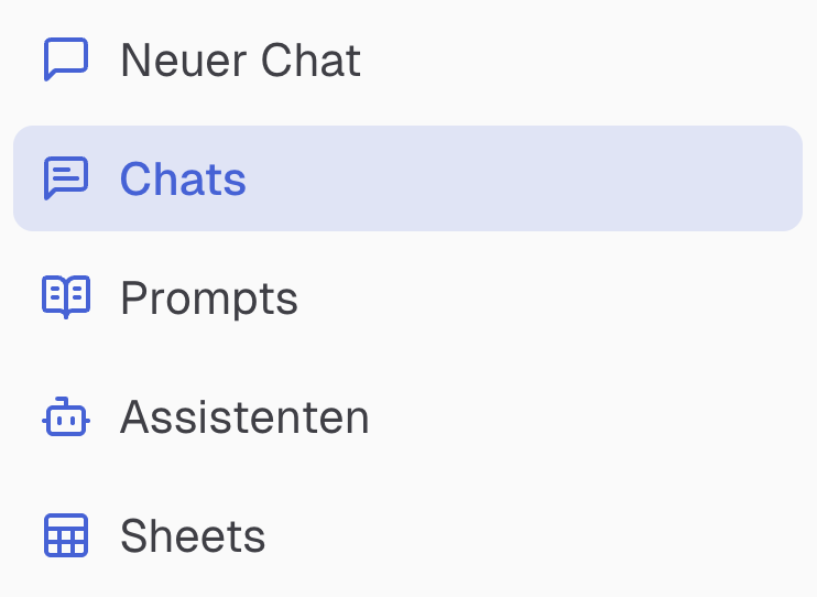 Chat-feature in der linken Seitenleiste