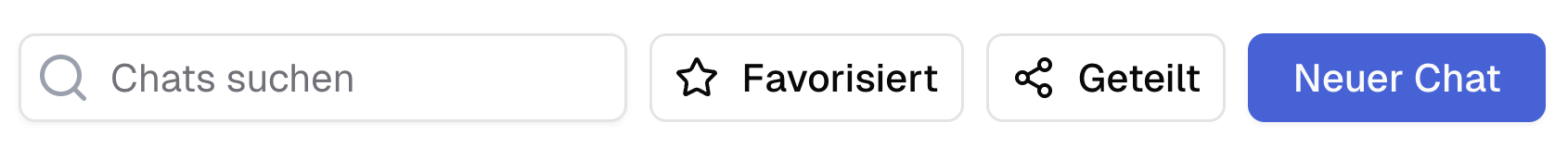 Nach geteilten und favorisierten Chats filtern.