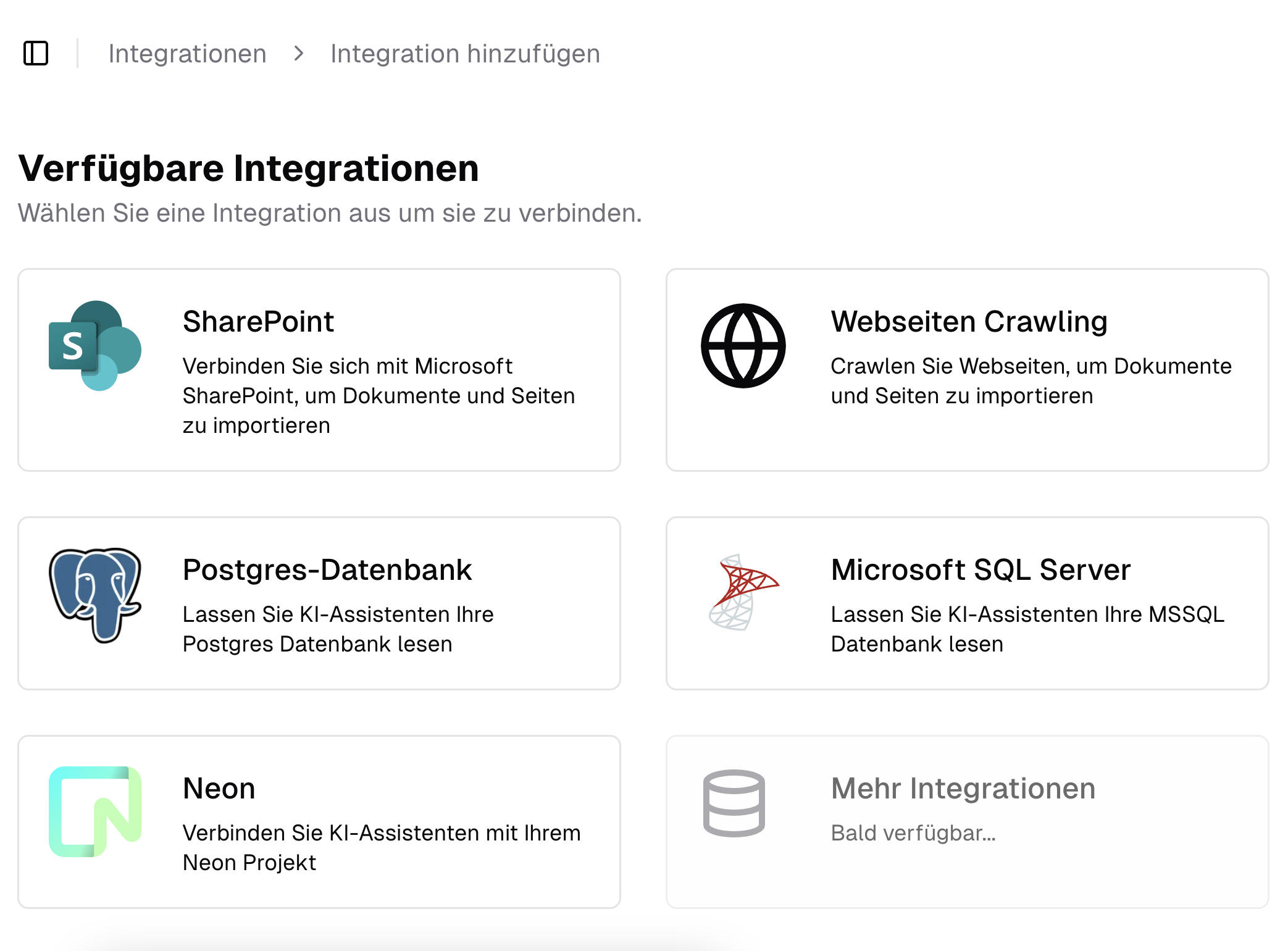 Neue Integration hinzufügen