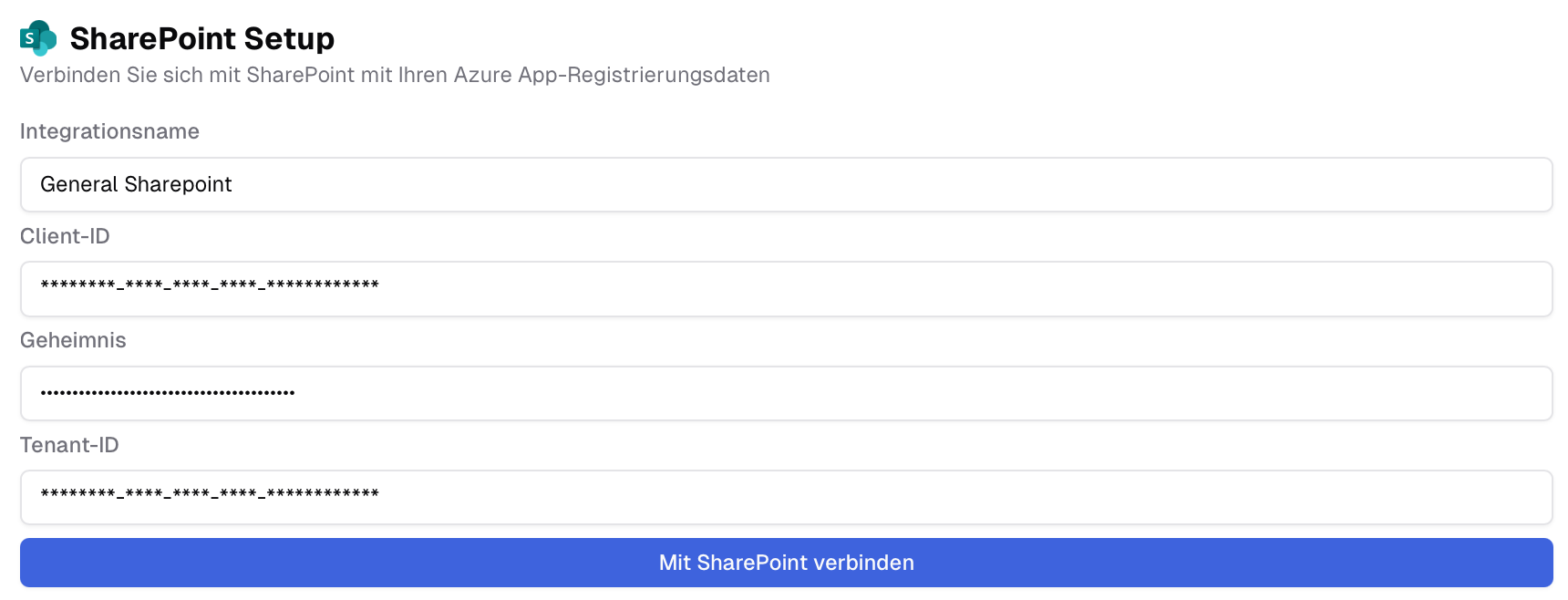 Einen neuen SharePoint integrieren.