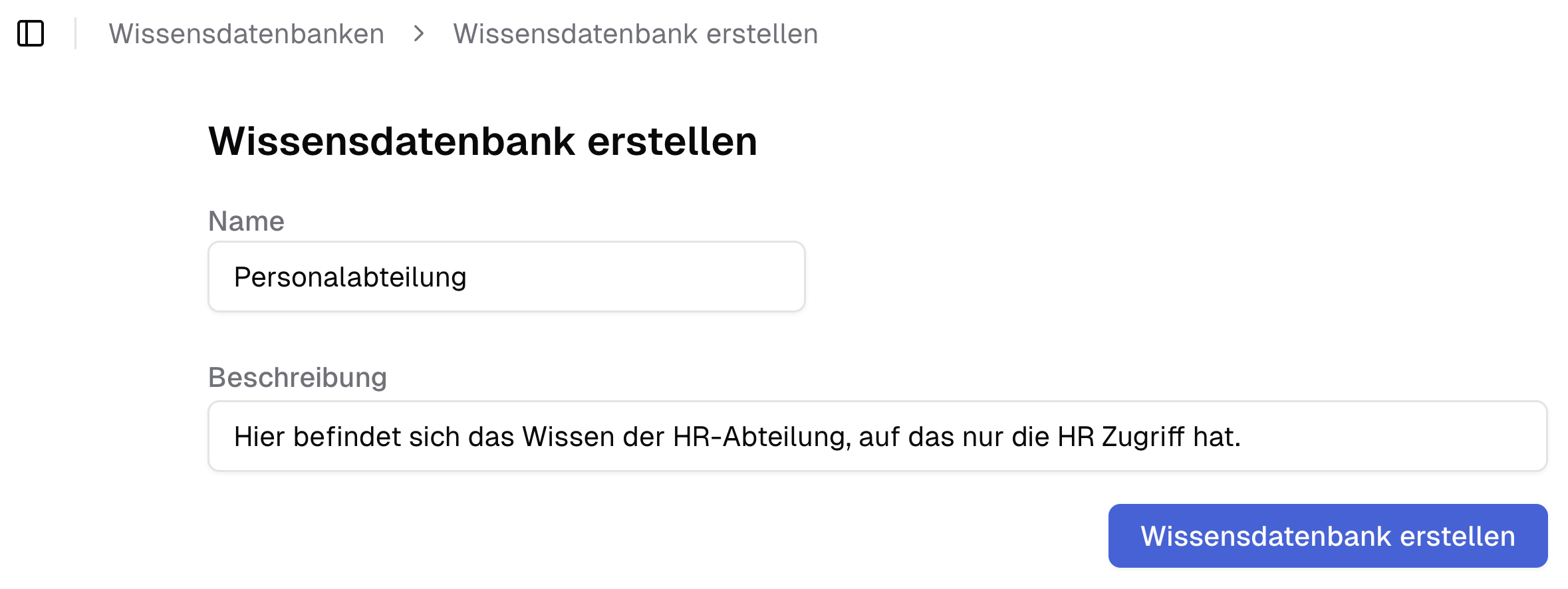 Wissensdatenbank erstellen