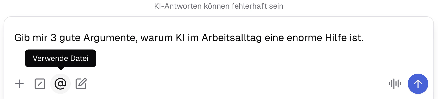 Übersicht des @ im Prompt Eingabefeld