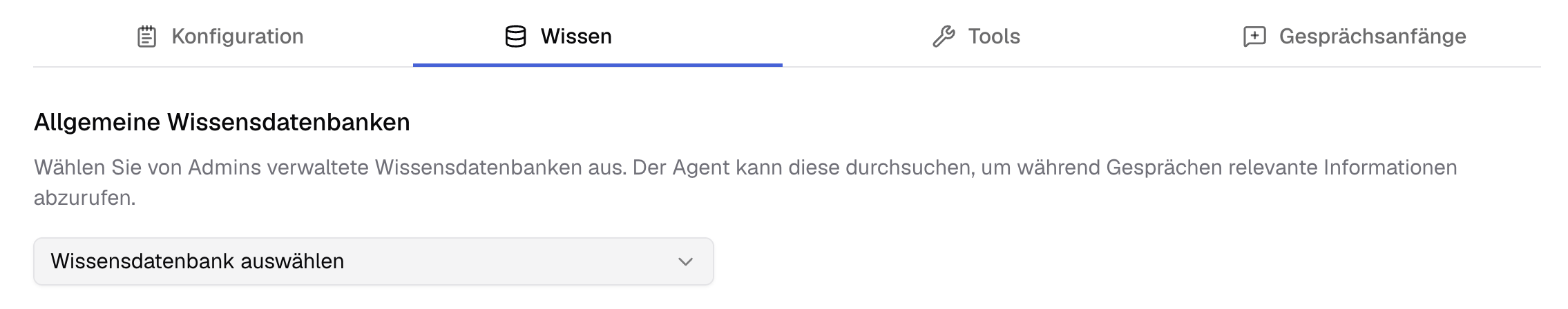 Eine Wissensdatenbank an den Assistenten anbinden